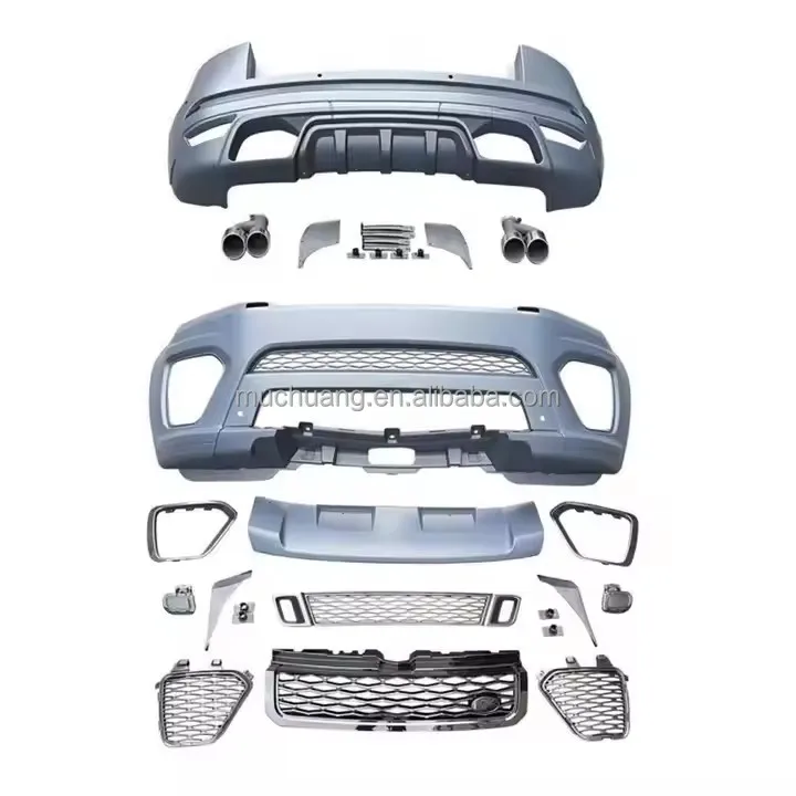 

2010-2017 for Range-Rover Evoque SVR Upgrade Body Kit with Front & Rear Bumper Quad Exhaust Pipes