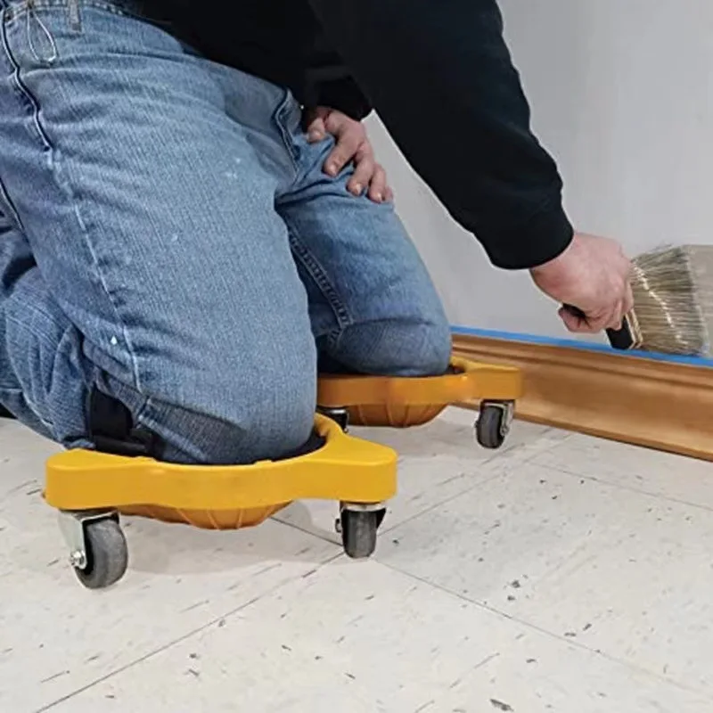 Rolling Knee Protection Pad with Built-in Wheels Foam Padded for Tile Laying Vinyl Installation Auto Repair