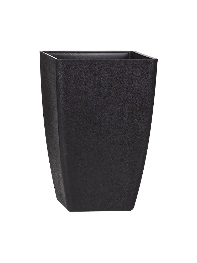 Modern Black Plastic Flower Pot Indoor/Outdoor Standing Pot with Glossy Conical Design for Housewarming Home Decor Pot Small