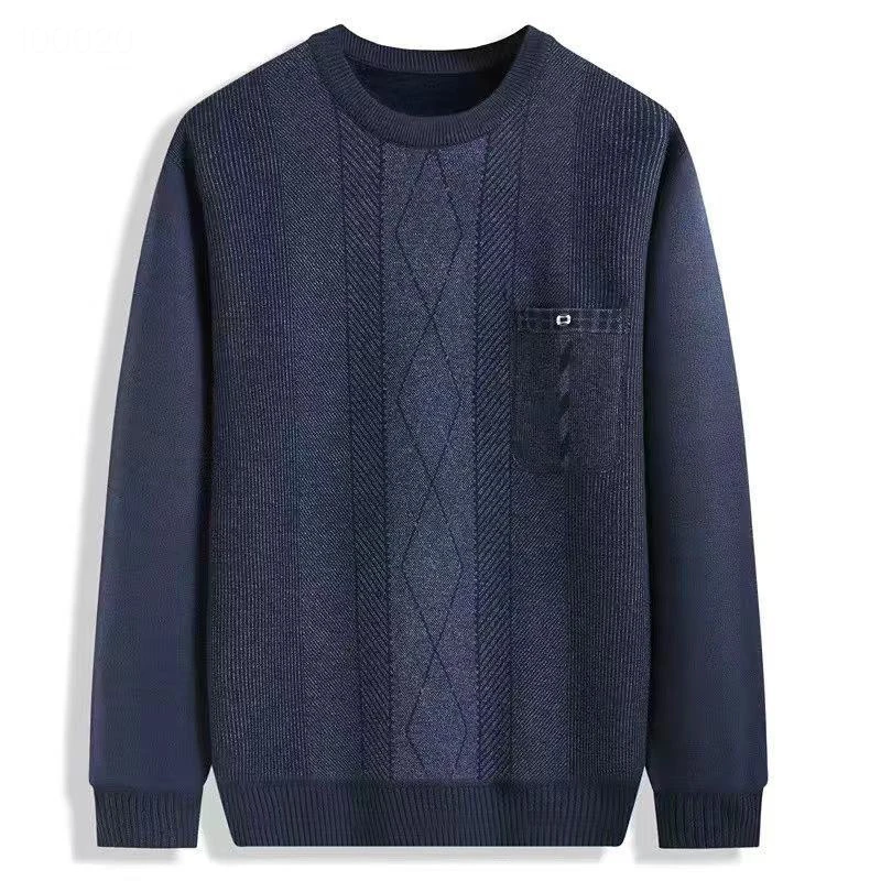 

Autumn Winter Mens Knitte Sweater Casual Men Thick Warm Cashmere Pullover Men Classic O-Neck Business Sweaters Knitwear Clothing