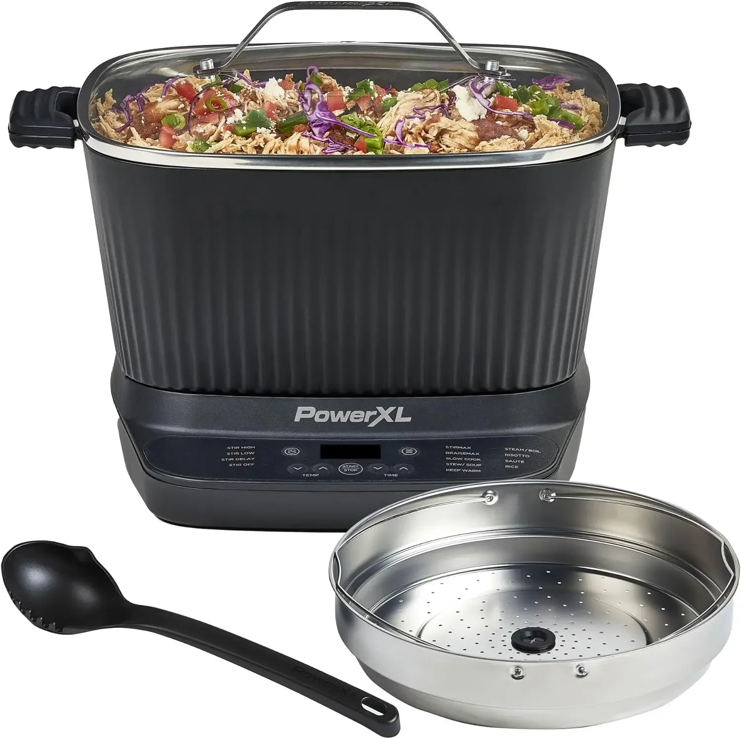 7.5 Quart Digital Multi-Cooker with Automatic Paddle to Stir and Shred, 9 in 1 programmable presets to Sauté, Sear, and Brown