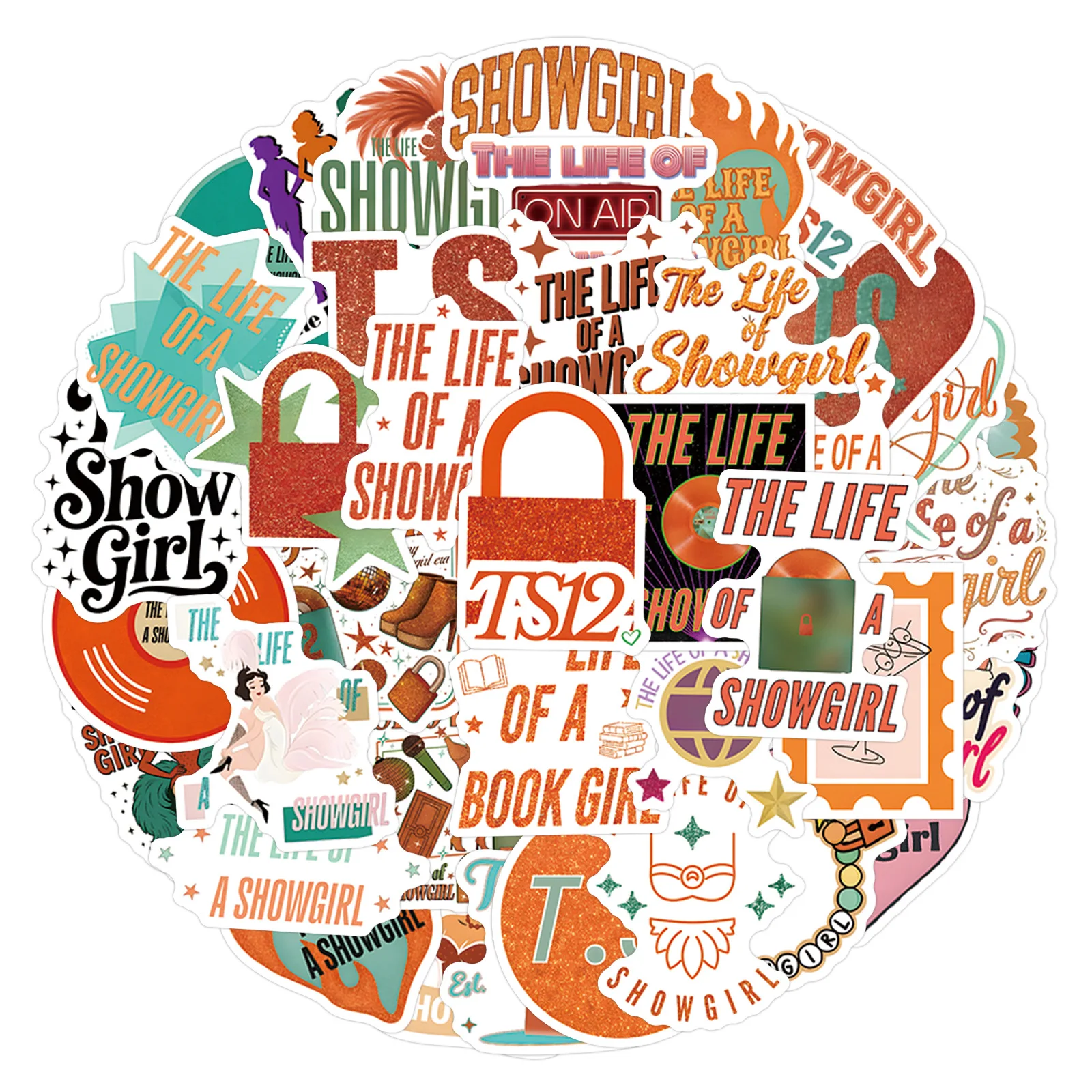 55pcs Album The Life of a Showgirl Stickers Waterproof Graffiti Phone Case Skateboard Laptop Decoration Decals Toys Gifts