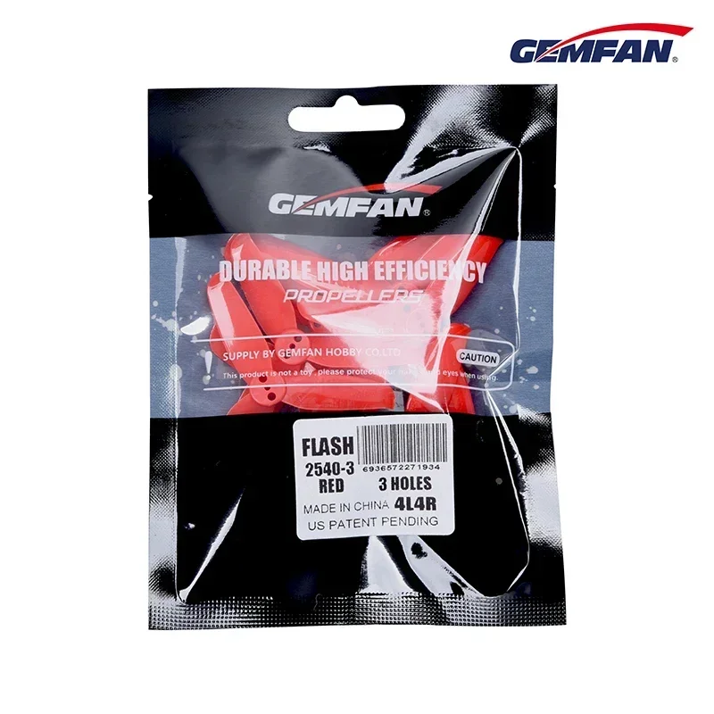 

8Pairs(8CW+8CCW) Gemfan Flash 2540 2.5inch 3-Blade Propeller 3-Holes 1.5mm (Random Color) for RC FPV 2.5inch Drones