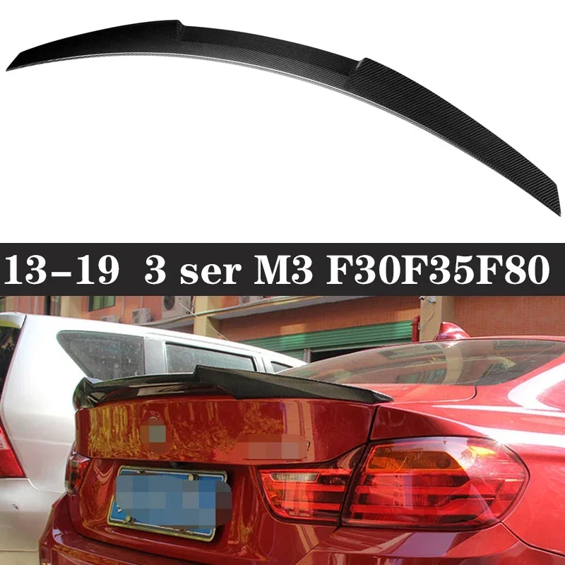 For BMW 3 Series M3 F30 F35 F80 Dry Carbon Fiber Spoiler Rear Tail fins Retrofit the Duckbill rear wing Car Accessories Body Kit