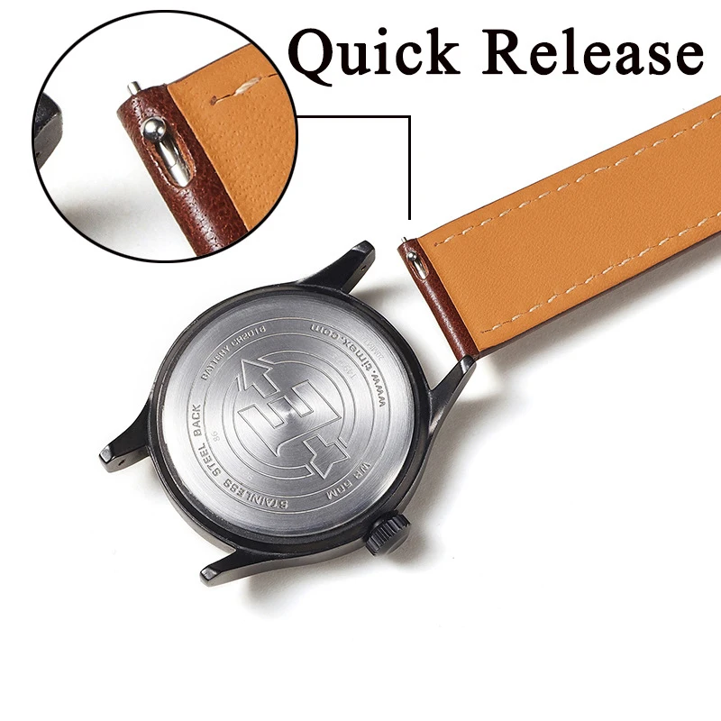 UTHAI Retro Strap Quick Release 18mm 20mm 22mm Vegetable Tanned Calf Leather Smartwatch Strap Accessory Bracelet S106 ﻿