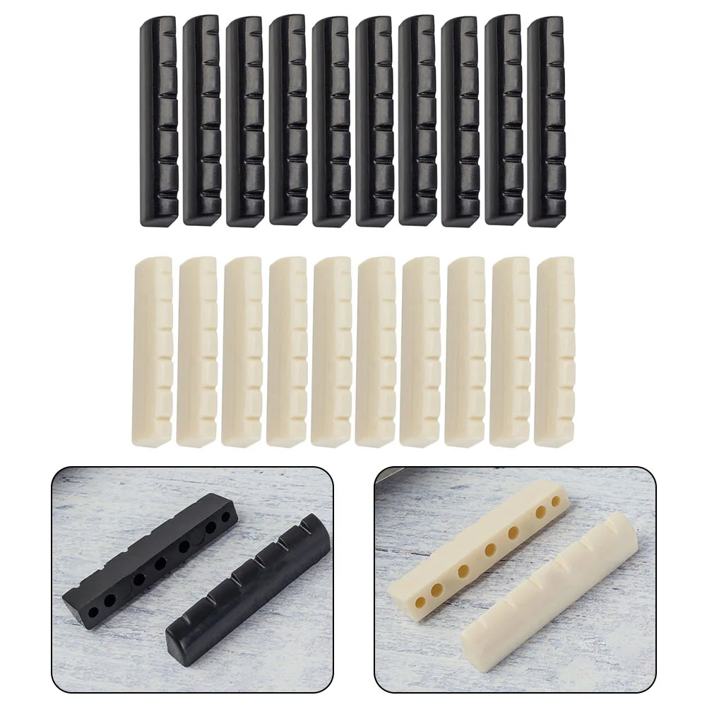 String Nut Guitar Bone Nut ST Guitar Bone Luthier Parts Replacement Saddle Unbleached 10 PCS 43x6x8.4mm Bridge