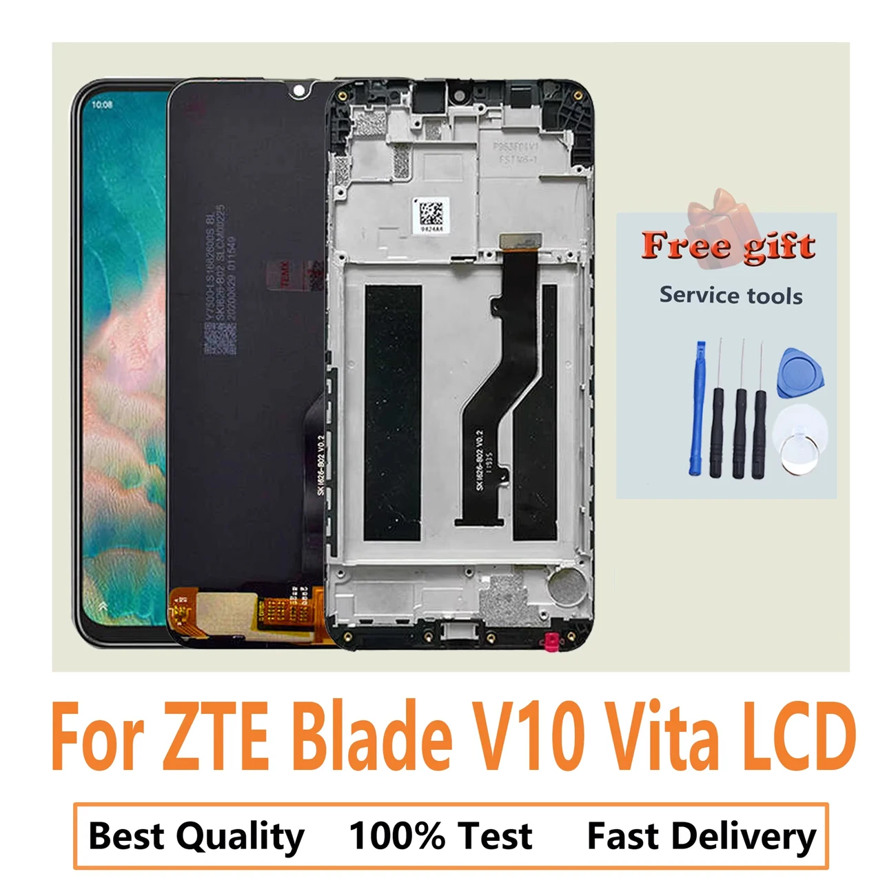 Original For ZTE Blade V10 Vita LCD Display Full With Frame Touch Screen Digitizer Assembly Repair Replacement Pantalla parts