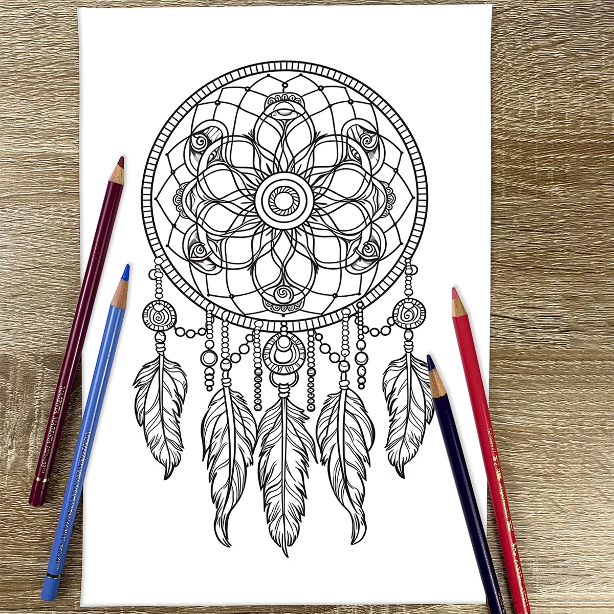 1PC Dream Catcher Coloring Book Drawings for Kids Teens Adults Creative Inspirational Stress Relief Relaxation 20 Pages