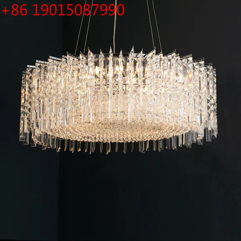 

Гостиная, итальянская светлая роскошь, постмодернистский круглый светильник для столовой, роскошная хрустальная люстра, спальня