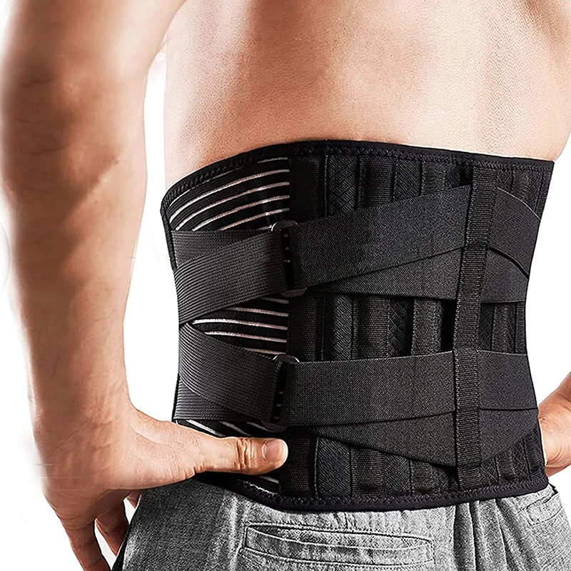 Lower Back Brace with 6 Stays Anti-skid Orthopedic Lumbar Support Sweat Waist Trainer Belt for Men Women Gym Pain Relief Girdle