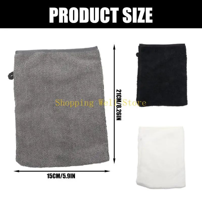 KX4B 5PCS Microfiber Face Towels Luvas limpeza macias para a maioria tipos pele Luva lavagem