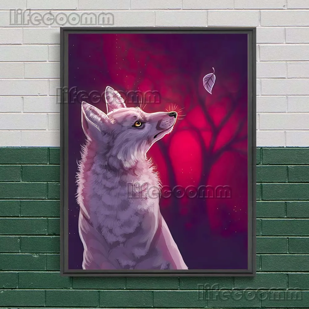 Polar Bear And Aurora Mysterious Wall Art Canvas Painting Snow Wolf, Dragon, Flower Snake Art Poster And Print Home Decoration