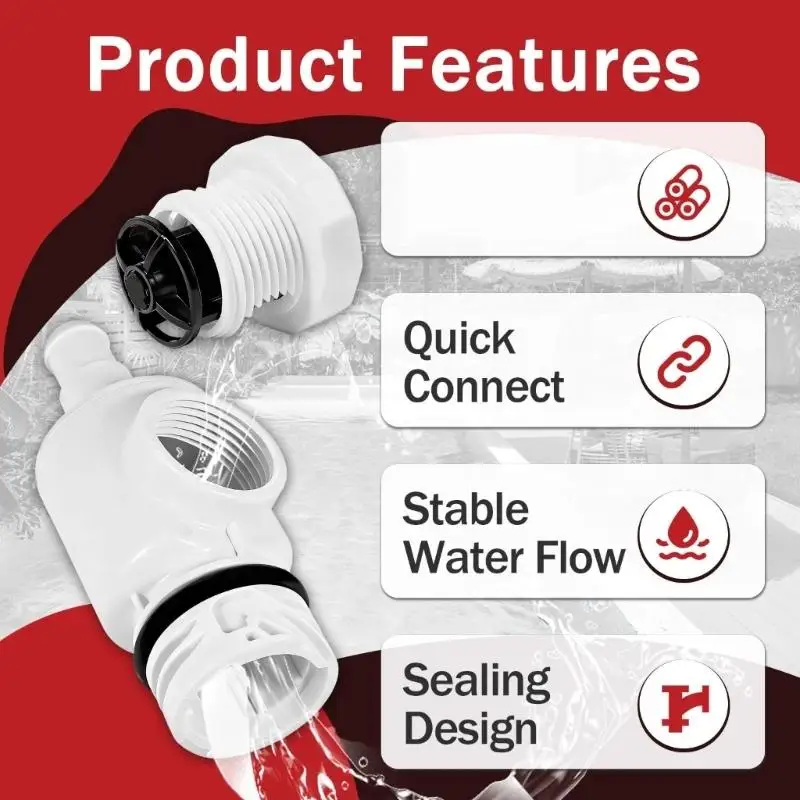 Pool Cleaner Pressure Relief Replacement Part Set for Routine Maintenance, Plastic Body with Spring-Loaded Insert, Backyard D2RD