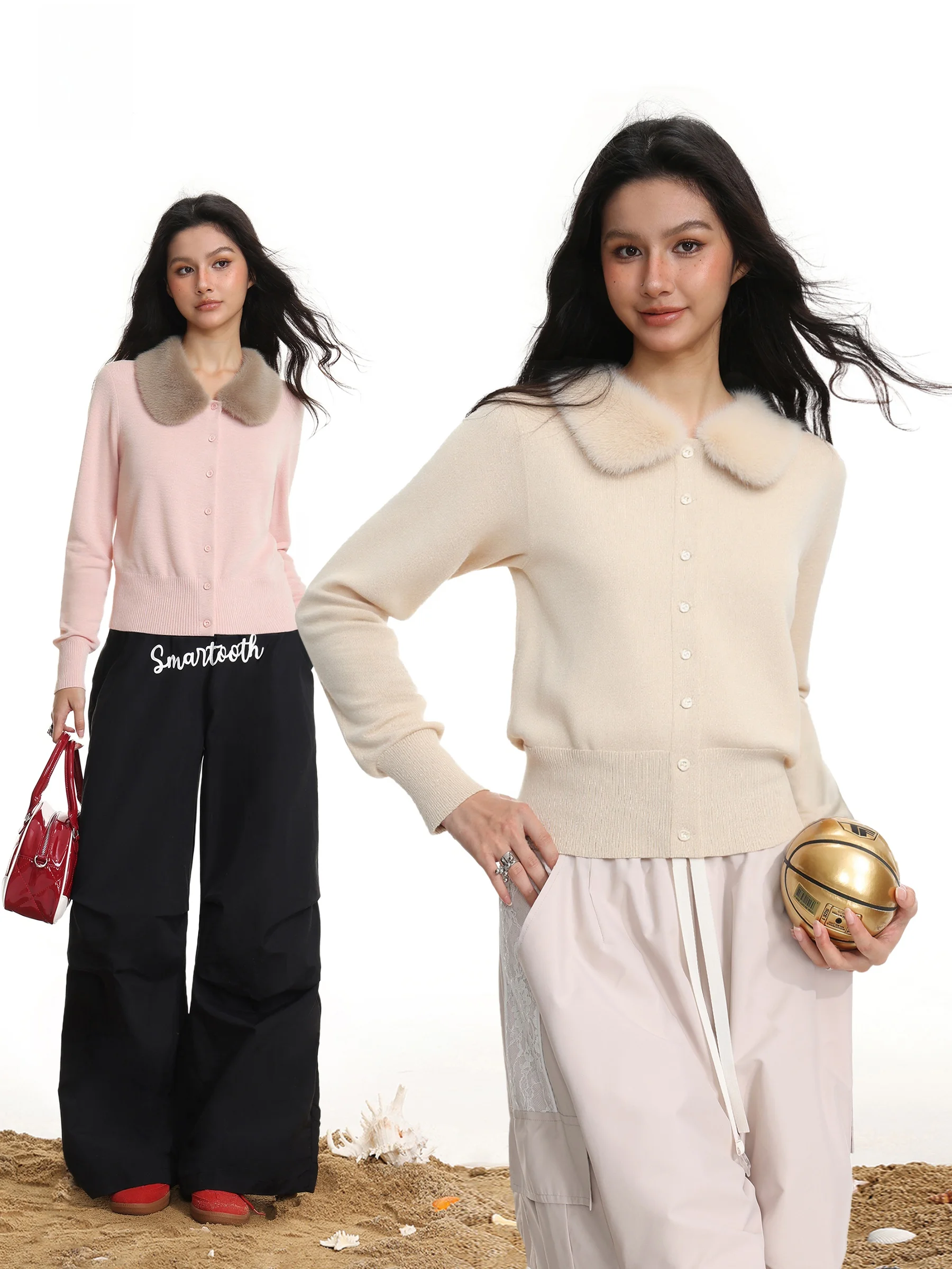 

Frauen американский вязаный открытый кардиган, женское осенне-зимнее пальто со съемным воротником, мягкий средний тай-длинный све