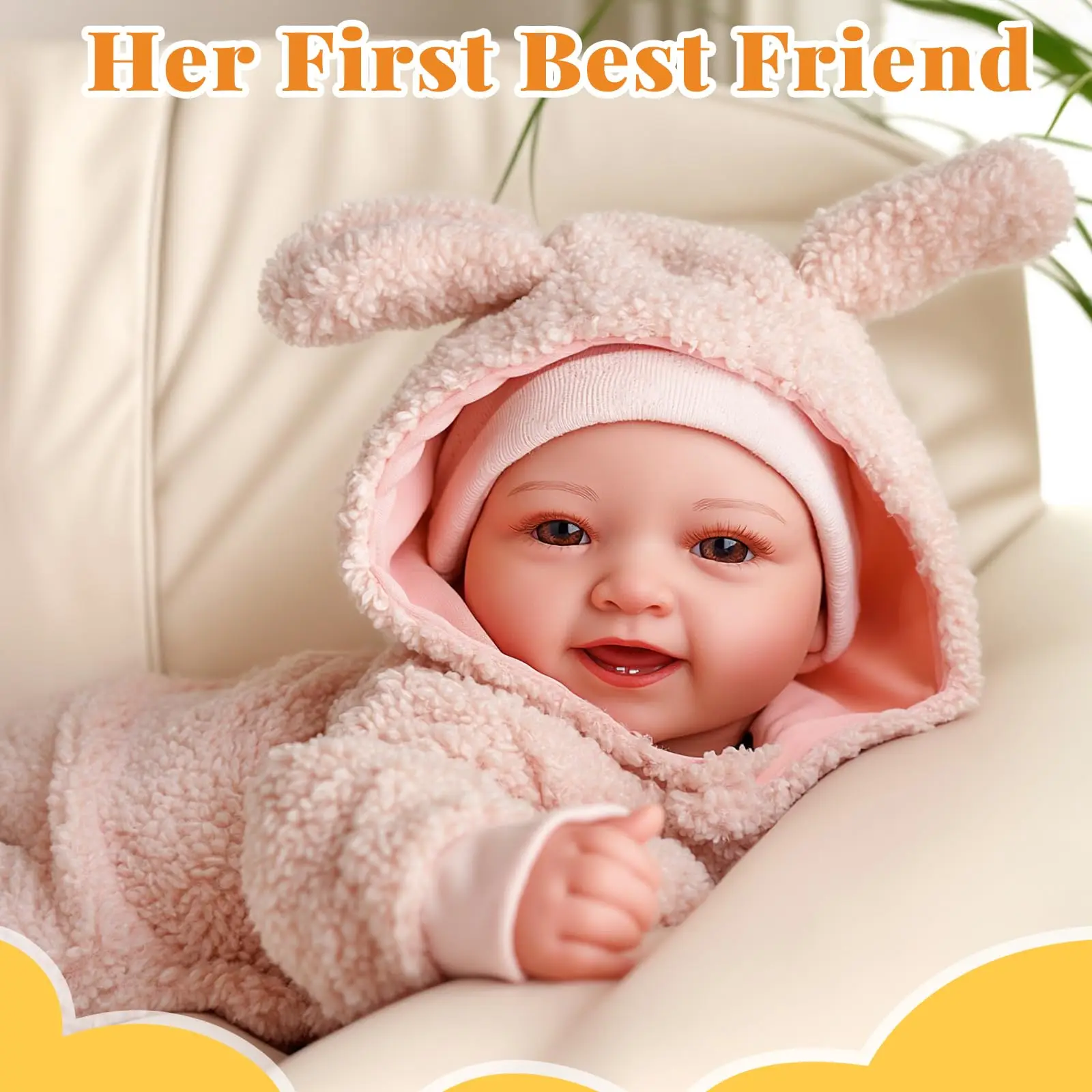 ソフトベビードール 15インチ 授乳セット付き リアルな抱き心地のソフトボディベビードール 子供向けごっこ遊び用