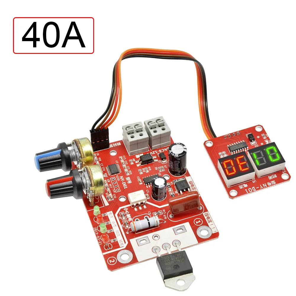 DIY NY-D01 Control Board 40A/100A Spot Welding Machine Control Board Welder Panel Adjust Time Current Digital Display