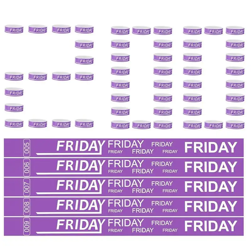 200 Pieces Waterproof Friday Paper Wristbands For Events Wrist Bands Wristbands For Events Concert Identification