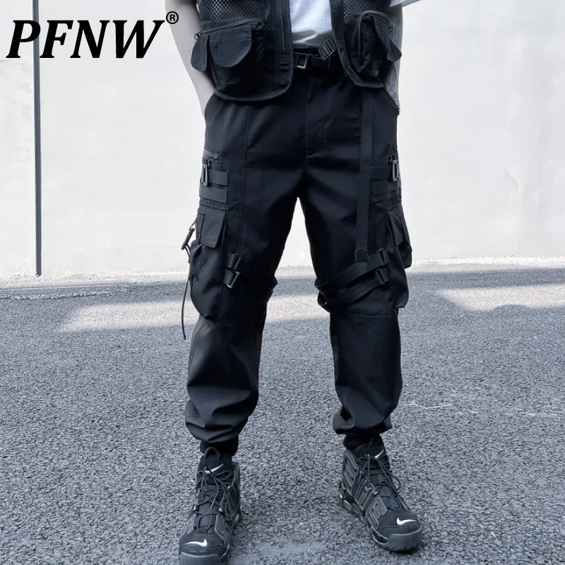 

PFNW Men's Darkwear Three-dimensional Pockets Dark Pencil Cargo Pants Outdoor Sportwear Popular Safari Style Trousers 12A8141