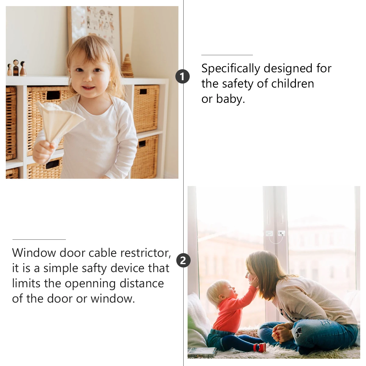 

Security Lock 181mm Cable Limiter for Window Door Baby Safety Stainless Steel Restrictor Chain Glass Clamp Hardware
