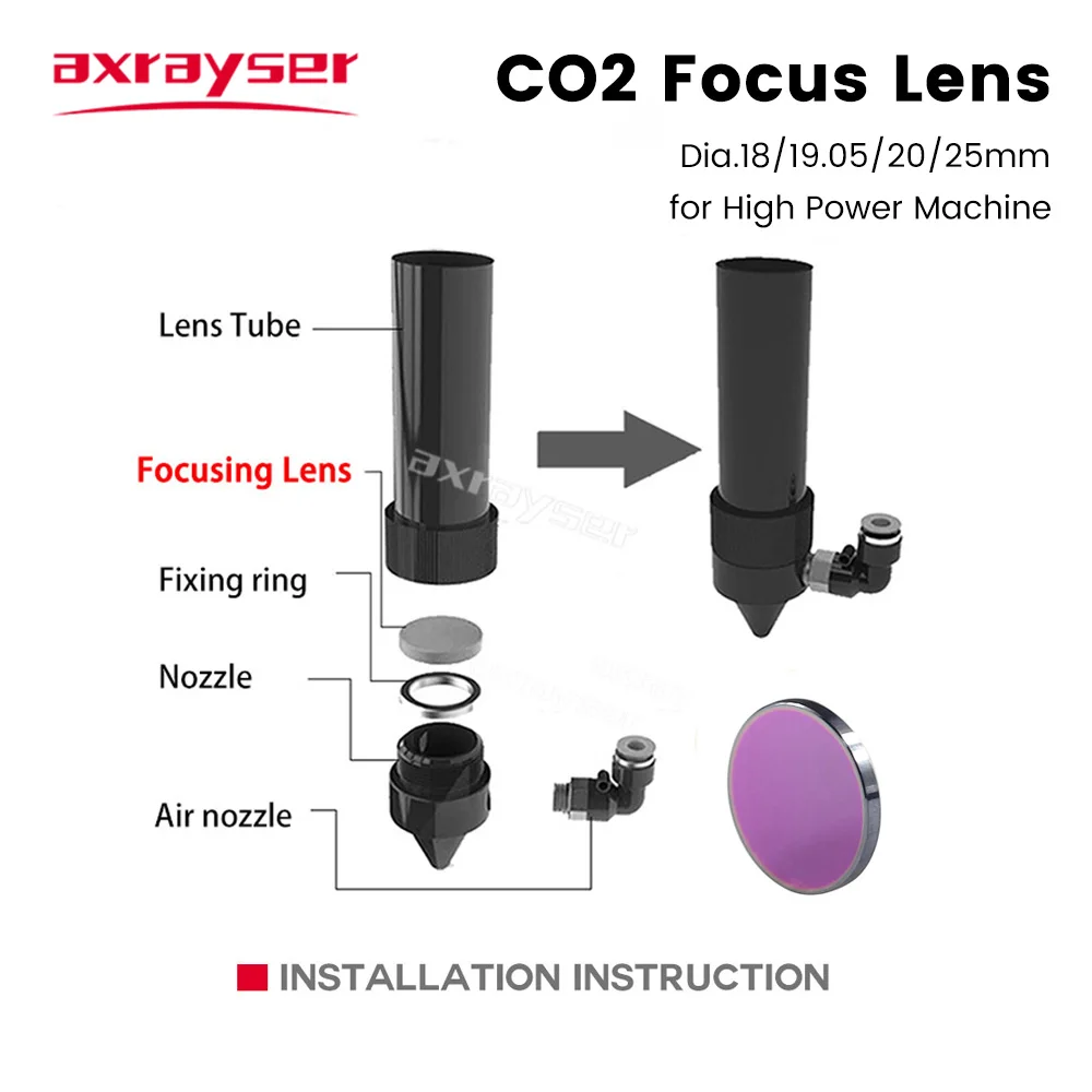 GaAs Fokuslinse Für CO2-Laser – 18mm Dia, 50,8mm Produktbild-Vorschau 2