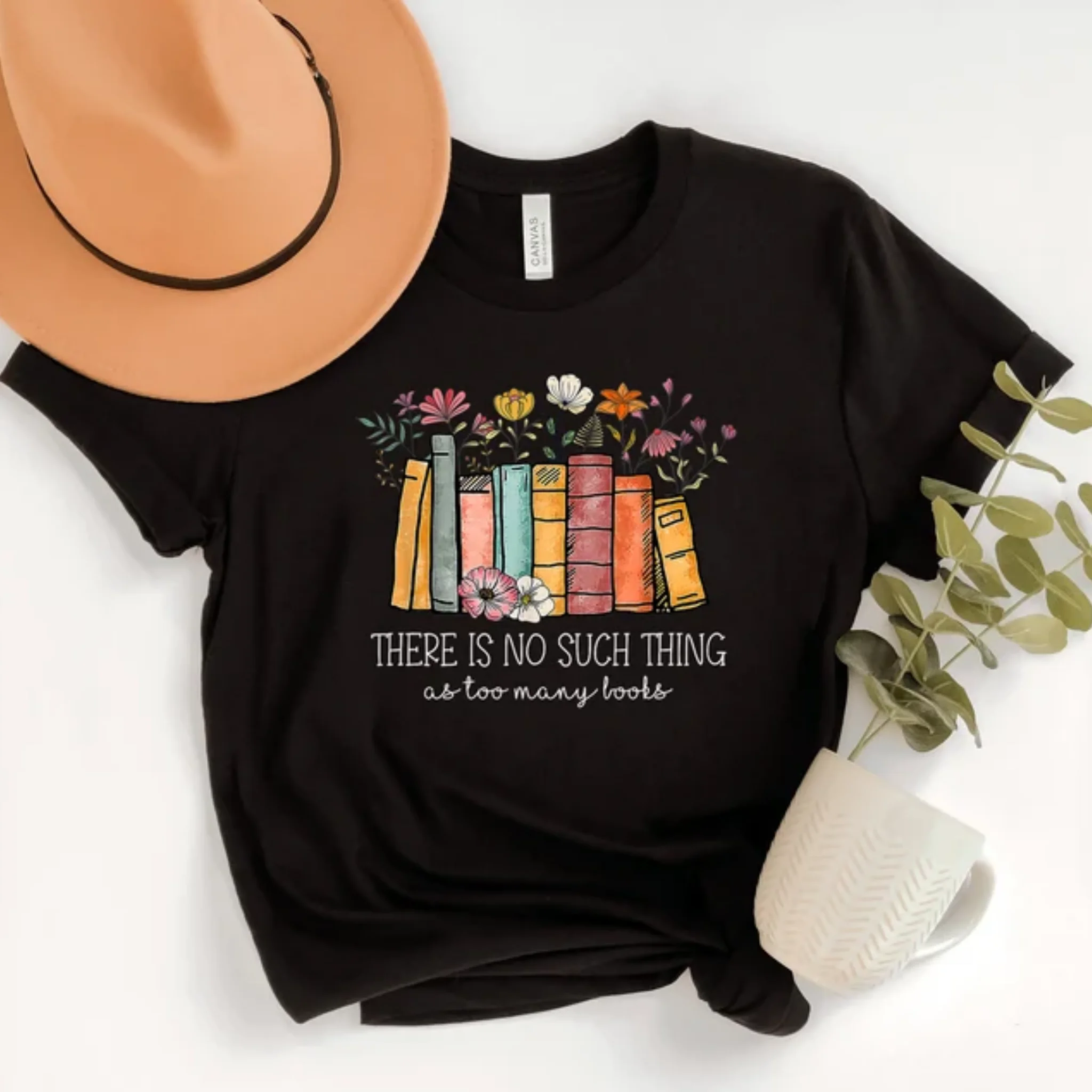 Unisex Book Flower Quote Letter Print T Shirt Casual Crew Neck Short Sleeve Reading Lover Tees Streetwear Daily Tops