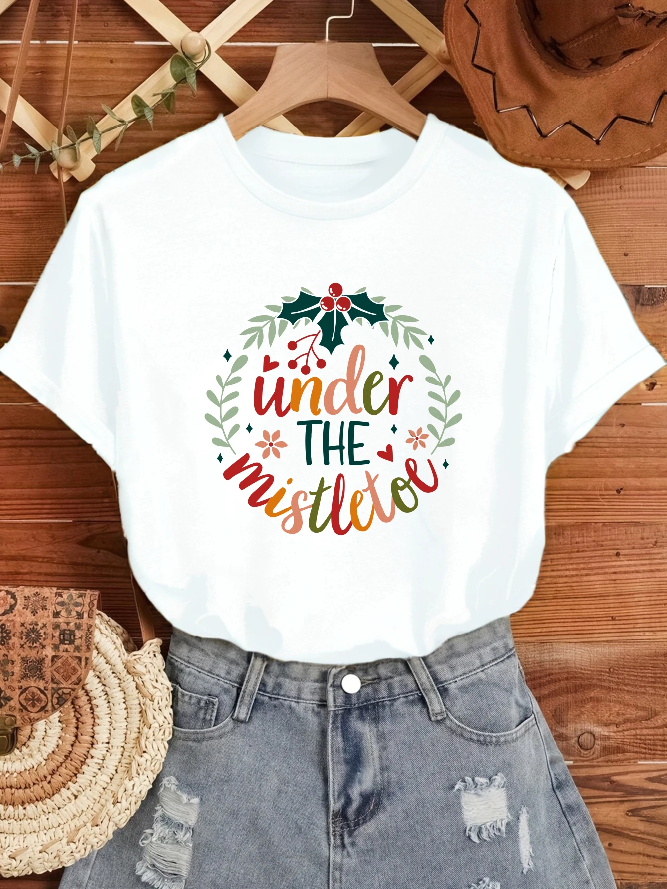 2025 Grasrand graffiti Engelse print Junior Zomer Casual Dames T-shirt Zachte Mode Tee Comfortabele Top voor Vrouwen Onder 24