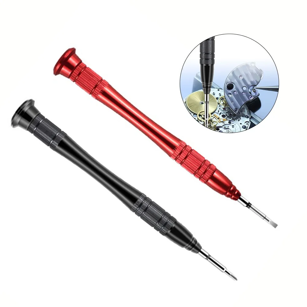 

1/2pcs 2mm Slotted Cross Screwdriver Magnetic Precision Screwdriver Thread Anti-slip Handle For Glasses Watches Repair Hand Tool