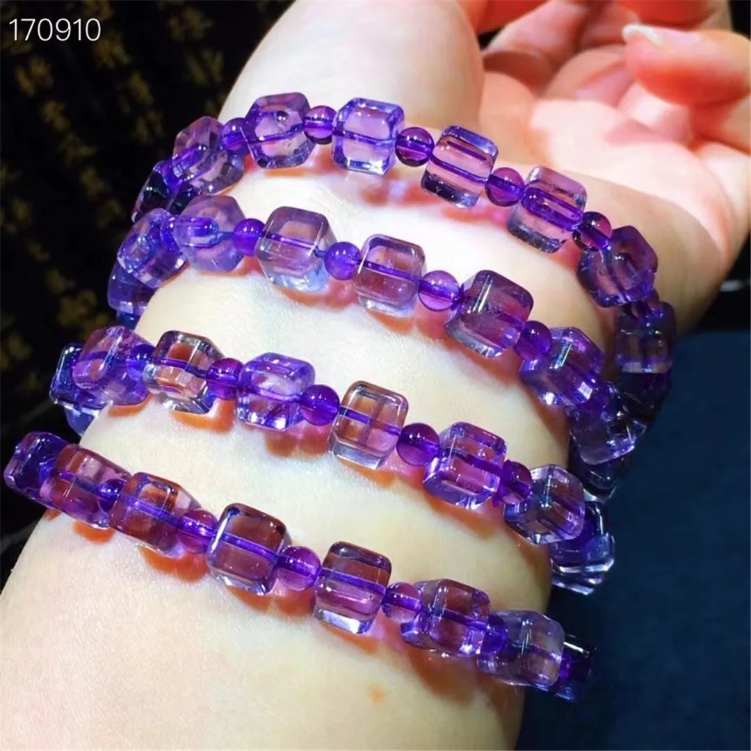 

9mm Natural Purple Amethyst Quartz Bracelet Jewelry For Women Lady Man Healing Love Gift Crystal Beads Gemstone Strands AAAAA