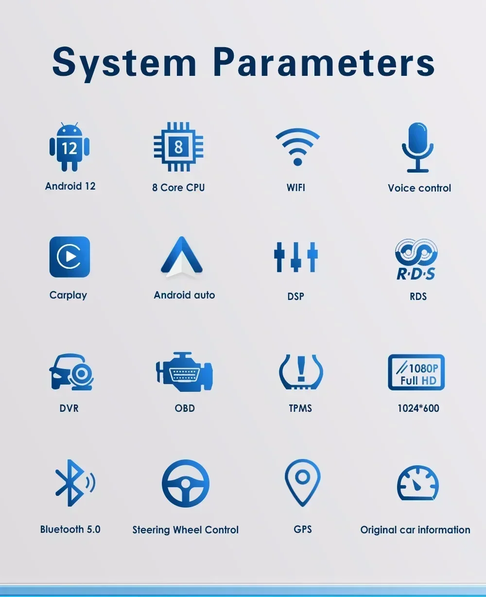 Rádio Car Multimedia Player, 2 Din, IPS, Android 12, GPS Navi, BT, RDS, DSP, GMC Yukon, Chevrolet, Tahoe, Suburban Sierra, Acadia