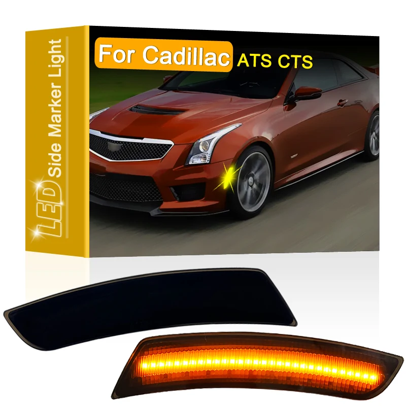 

2 шт., передние желтые боковые габаритные огни для Cadillac ATS CTS 2015-2019