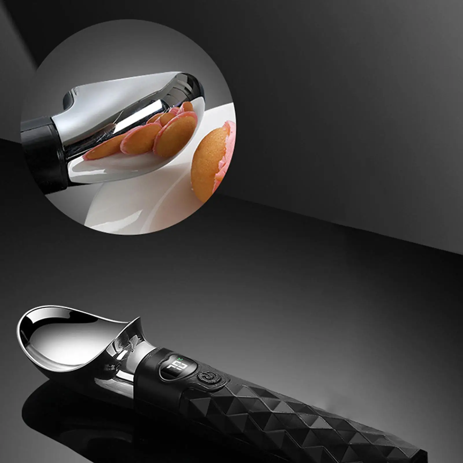

Heated Ice Cream Scoop Fast Heating Waterproof LED Display Ice Cream Spoons For Seniors Kids Cakes Fruit Balls Smoothies Jelly
