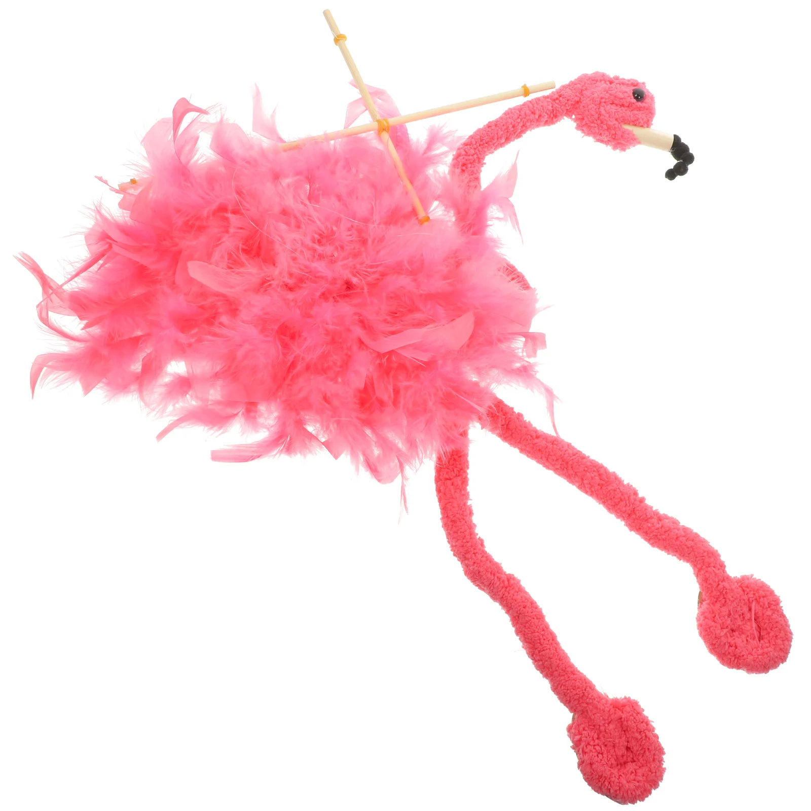 Plush String Flamingo Stuffed Animal Funny Figure Craft Rope Animals Marionette Puppet Ostriches Baby Puppets