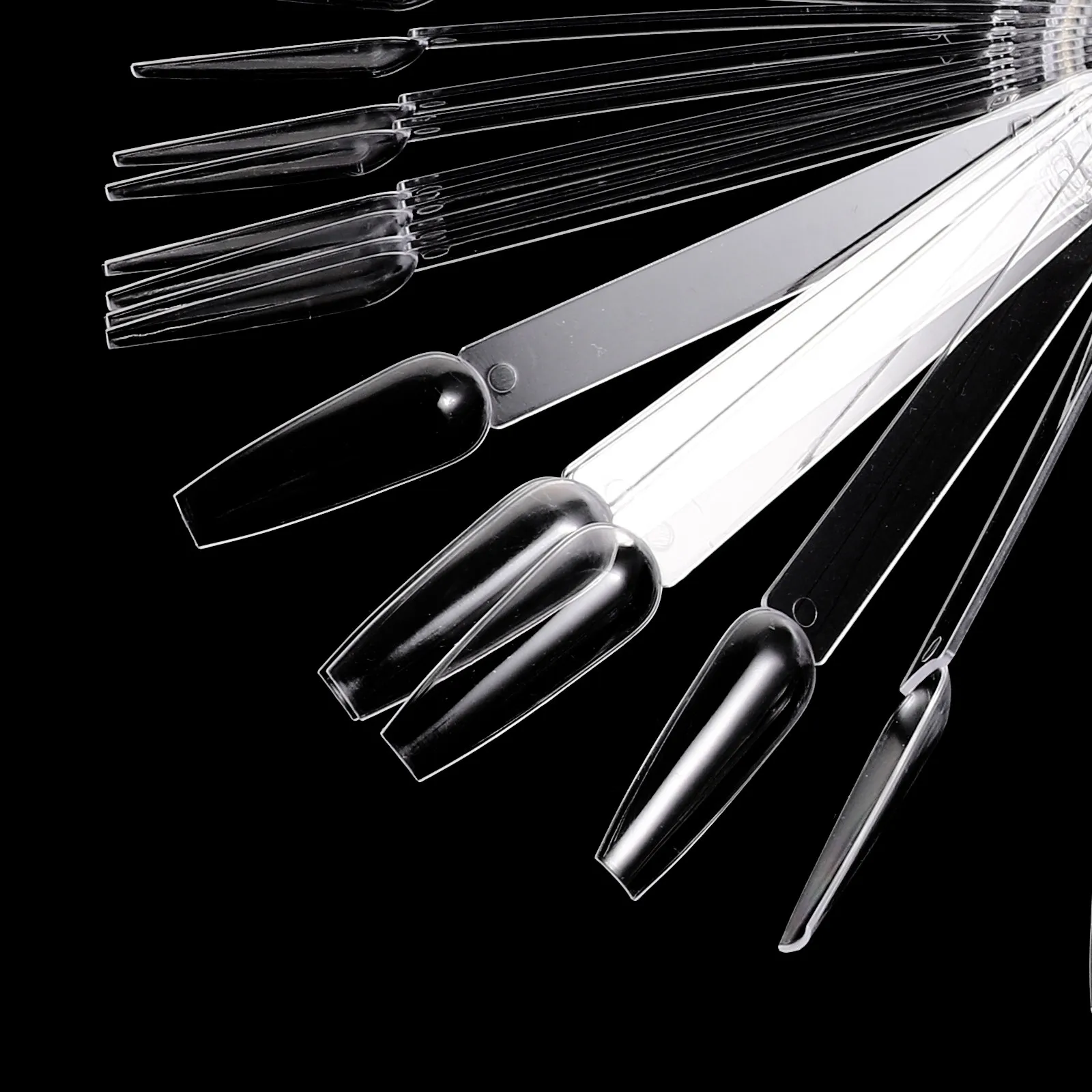 

100 шт. прозрачных пластиковых образцов для демонстрации ногтей, портативный дизайн для использования в салонах, для демонстрации лаков и практики маникюра