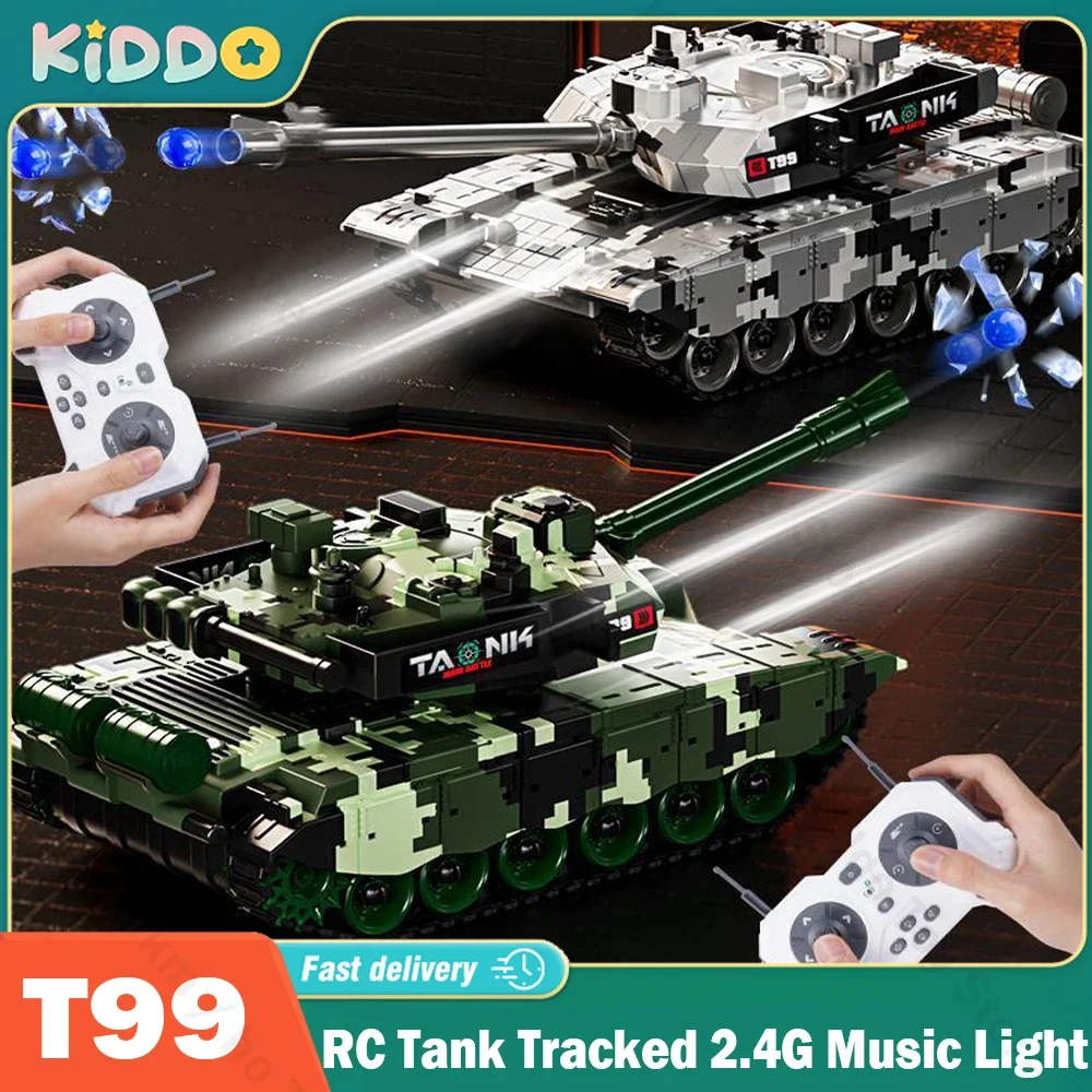 

T99 RC Tank launch Cross-Country 13CH Tracked Remote Control Vehicle Climbing Light Sound Battle Toys for Boys kids Adult Gift