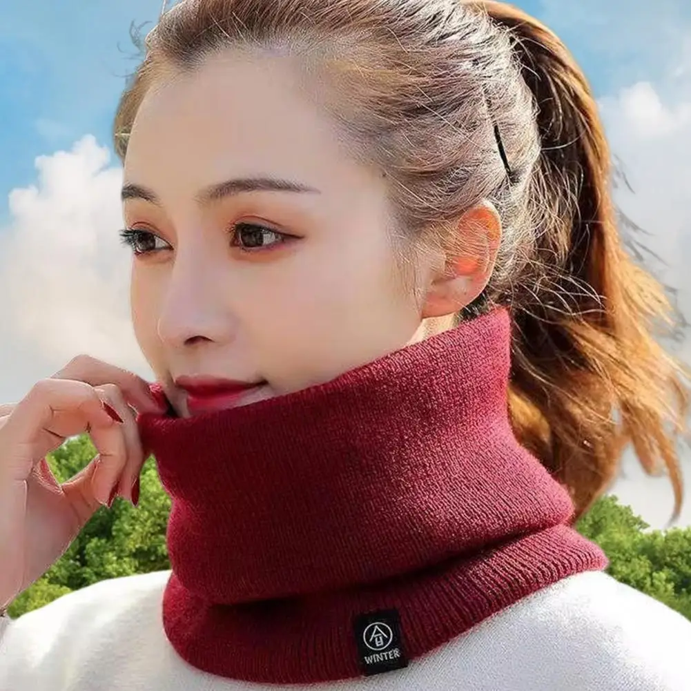 Matching Neck Warmer Outdoor Indoor Neck Scarf Winter Plush Lined Neck Gaiter for Men Women Weather Scarf with Elastic Design