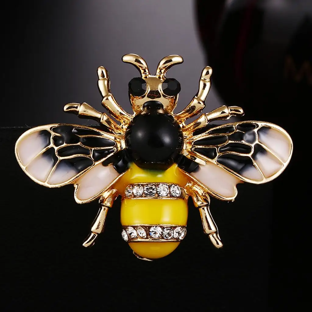 Crystal Brooch Pin Fun Bumble Bee Diamante Brooches Womens Kids Costume Badge