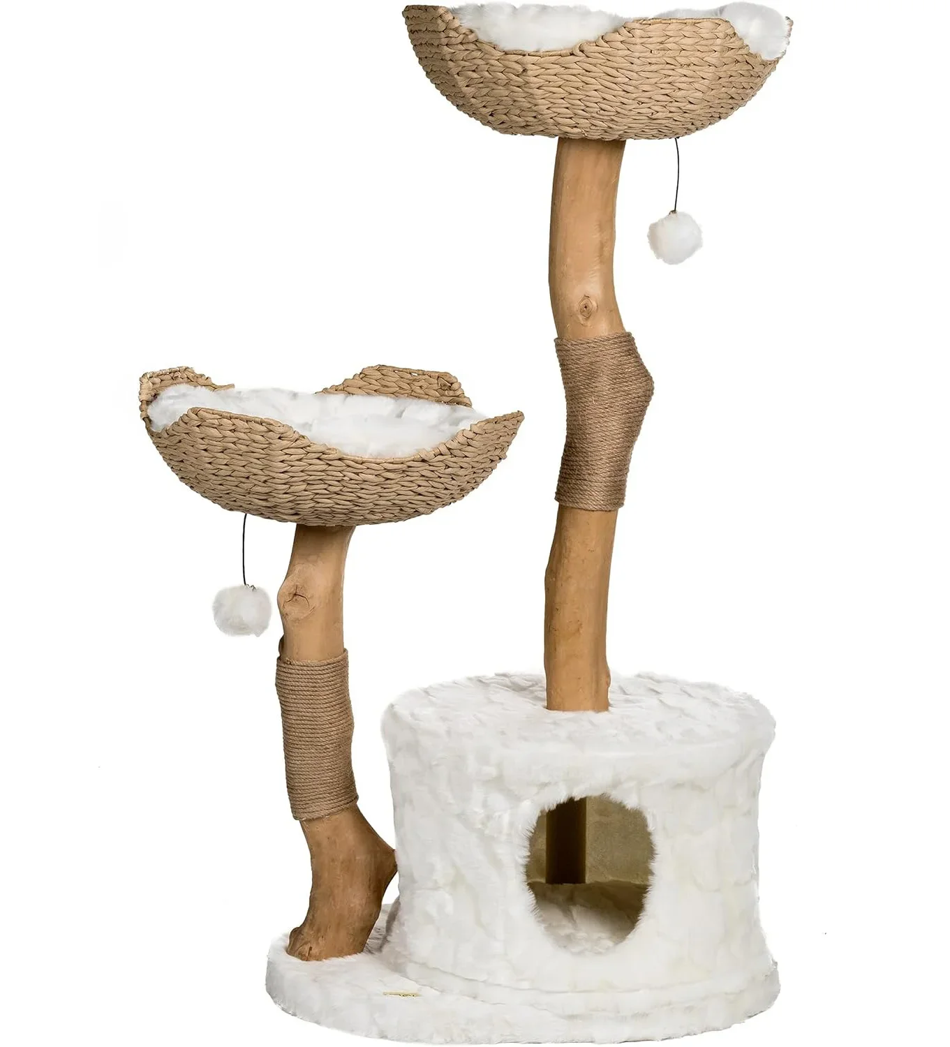 Custom Modern Luxury Cat Tower For Large Cats Real Branch Wood Cat Scratching Tree