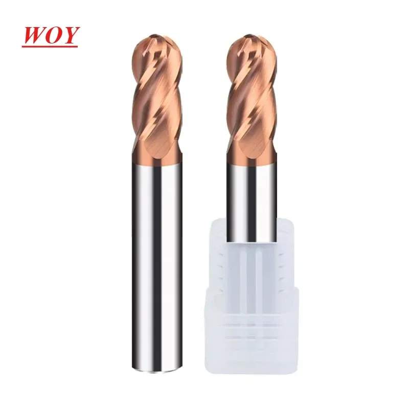 

WOY HRC60 4-Flute Ball Milling Cutter Tungsten Steel Carbide Coating CNC Mechanical Processing Center Hardened End Mill Tools