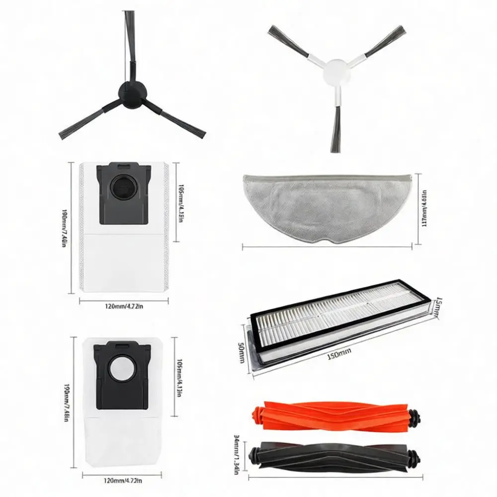 Replacement Parts Kit For Dreame MOVA S20 Ultra Vacuum Cleaner Main Brush Side Brushes Filter Mop Cloth Dust Bag Accessories