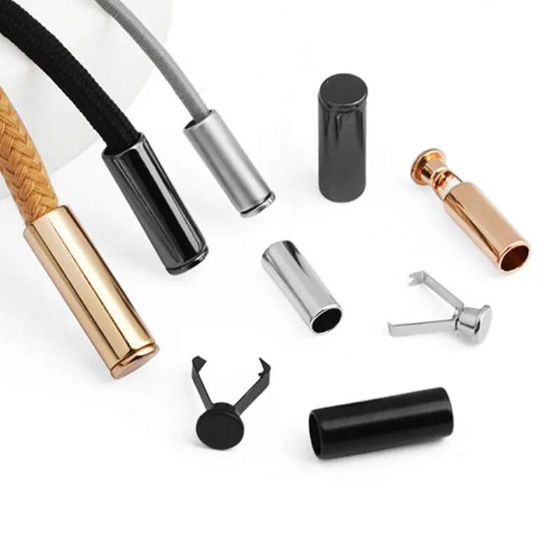 2pcs Stopper With Lid Cap Buttons Rectangle Cord Ends Lock Stoppers For Rope Apparel Sportswear Part Sewing Buttons Accessory