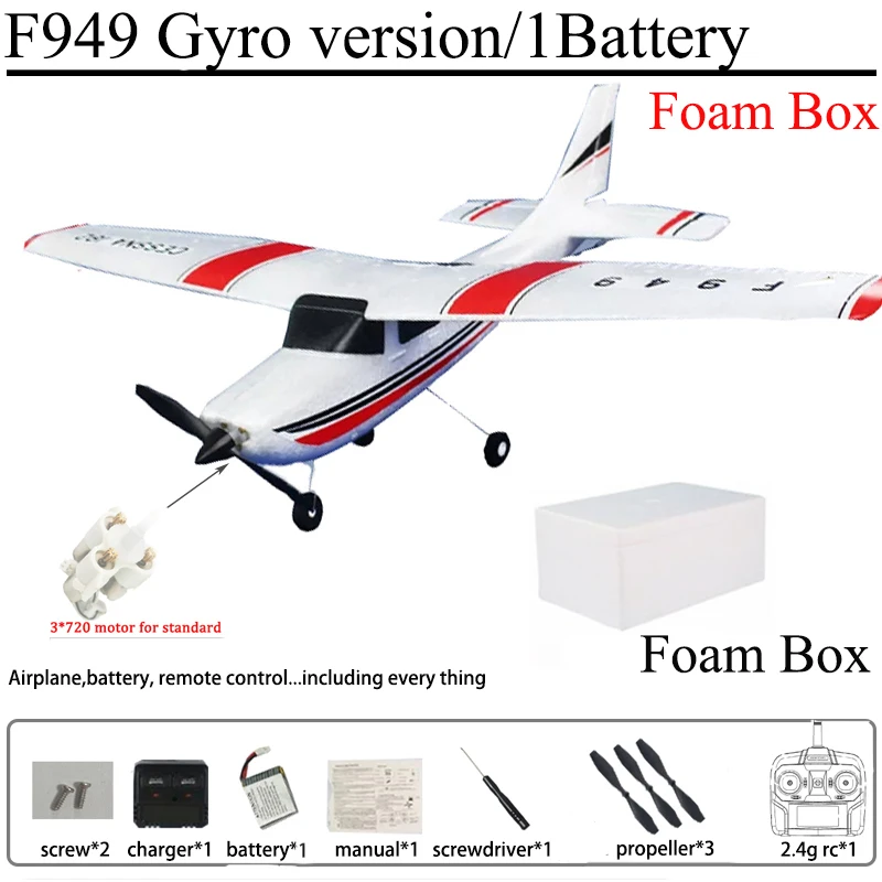WLtoys F949 2.4G 3D6G 3Ch RC Vliegtuig Vaste Vleugel Vliegtuig Outdoor Speelgoed Drone RTF Upgrade Versie Digitale Servo F949S Met Gyroscoop