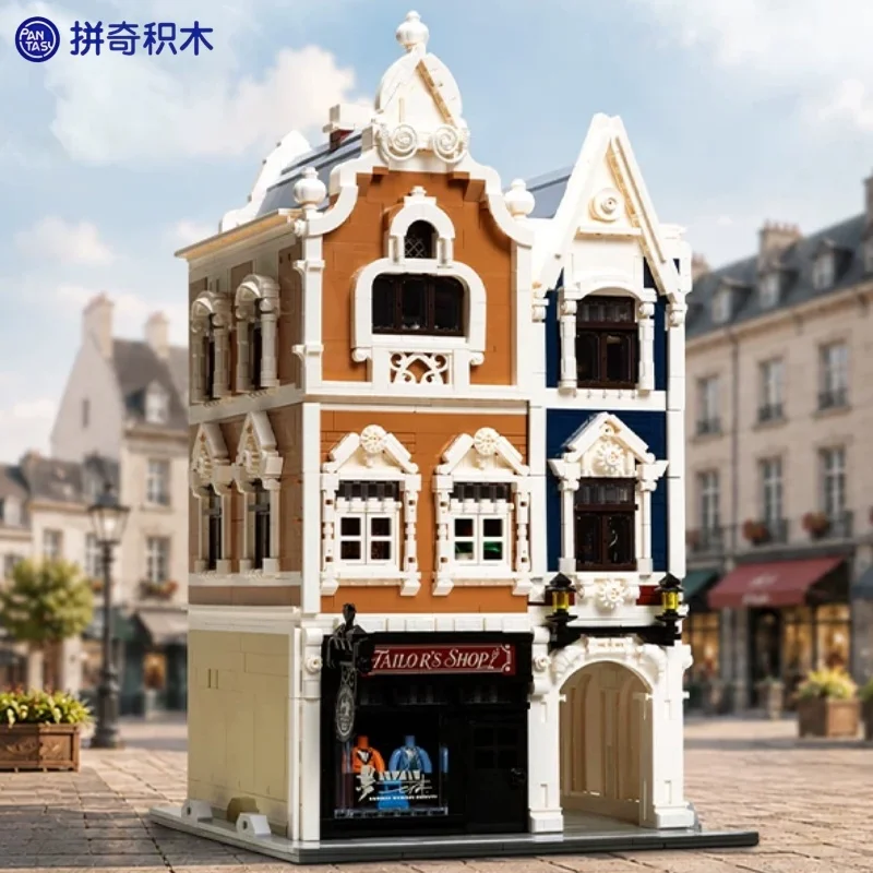 New Pantasy Tailor Shop Building Block European Style Streetscape Assembly Model Educational Construction Toy Decorative Gifts