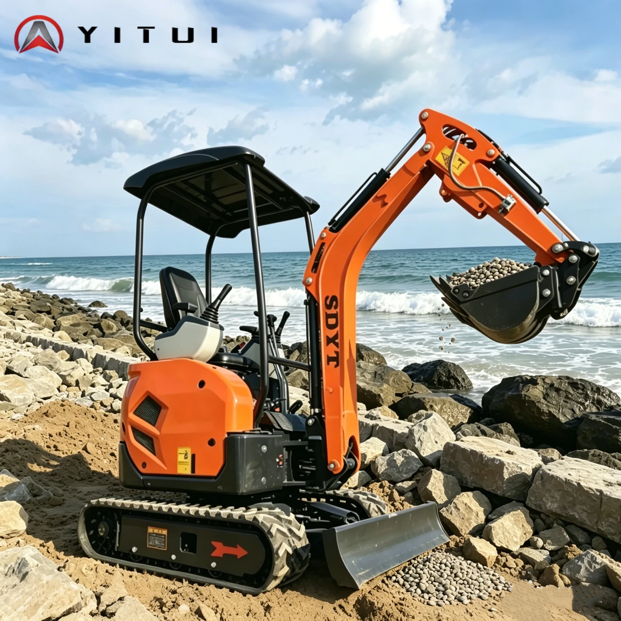 1.8ton Mini Excavator Wide Working Range Low Vibration Long Service Life For Small Commercial Construction Projects Customized