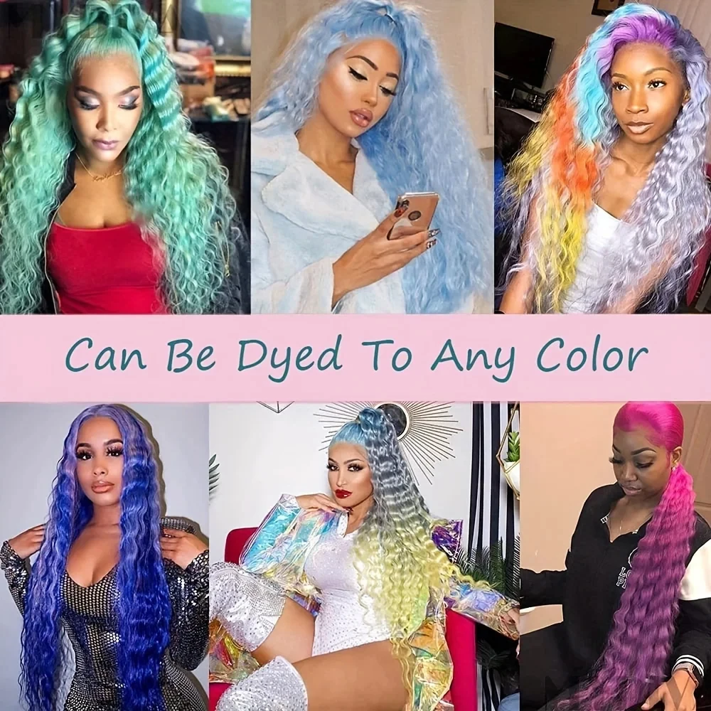200% Density 30 Inch Deep Wave 13x4 Lace Front Human Hair wigs 613 hd lace frontal wig 13x6 Curly Wigs For Black Women wigs image 5