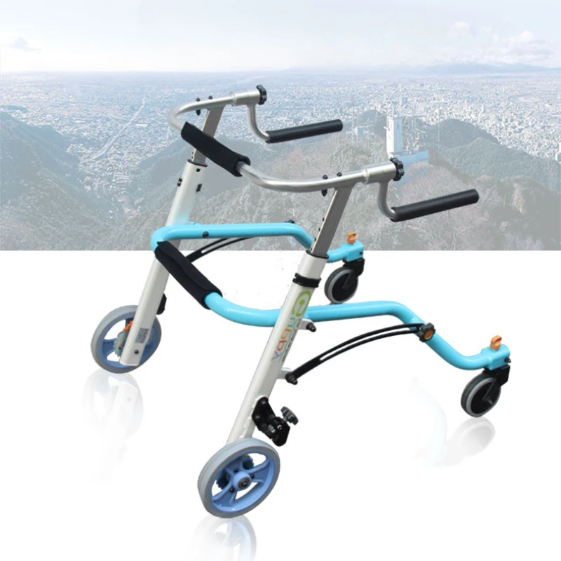 

Height adjustable and resistance adjustable of walker for children with cerebral palsy.