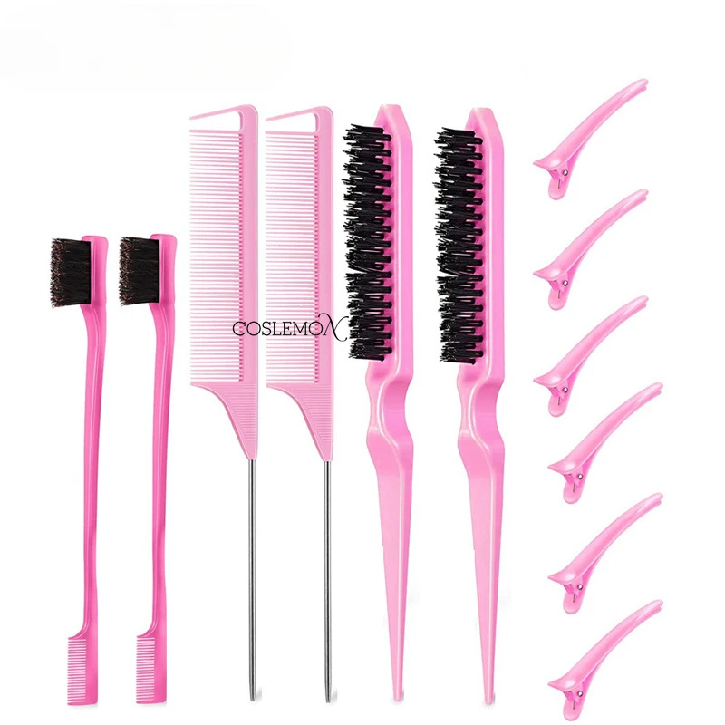 3pcs/lot Hair Styling Comb Set Double Sided Edge Control Teasing Brush Barber Shop Partition Combs Hair Braiding Styling Tools