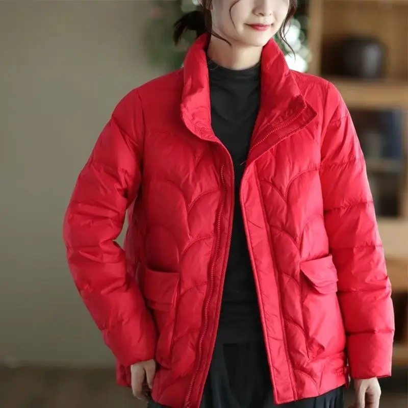 Doudoune en duvet de canard blanc pour femme, coupe-vent, à la mode, pour les déplacements, automne/hiver 90