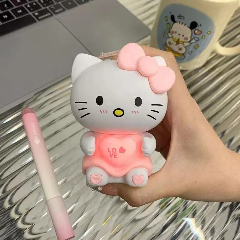 Kawaii Sanrio Hello Kitty anime cartoon glows and sounds and says I Love You peripherals cute cartoon figures ornaments gifts