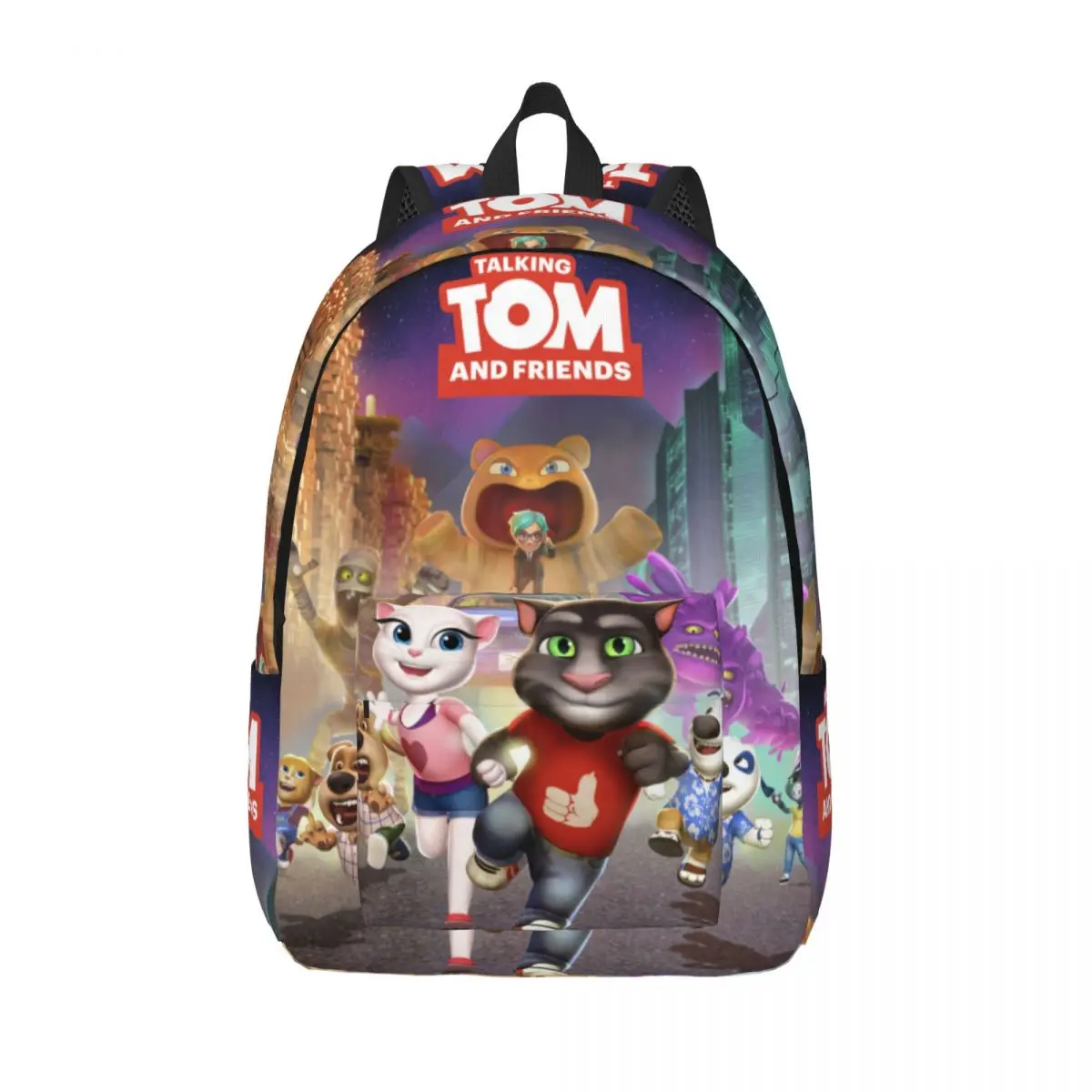 Talking Tom And Friends Backpack Student Schoolbag for Men Women Laptop Canvas Bags