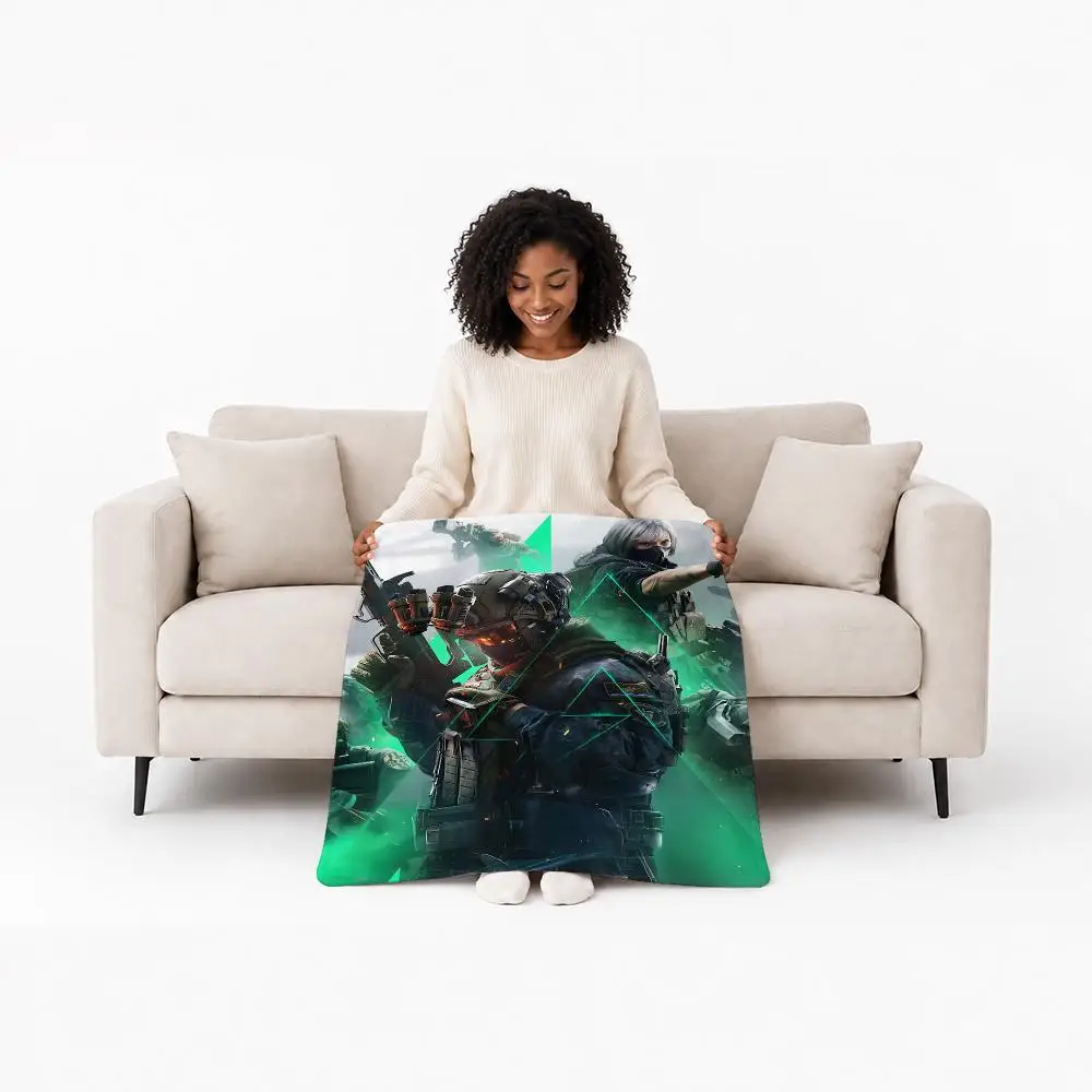 Bold Game Delta Force Throw Custom Printed Flannel Fleece Blanket for Sofa Bed Office Travel & Camping